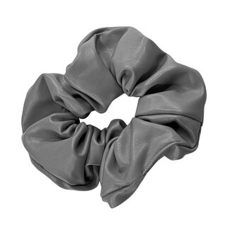 Fashion Favorite Haarelastiek / Scrunchie PU Leder - Grijs