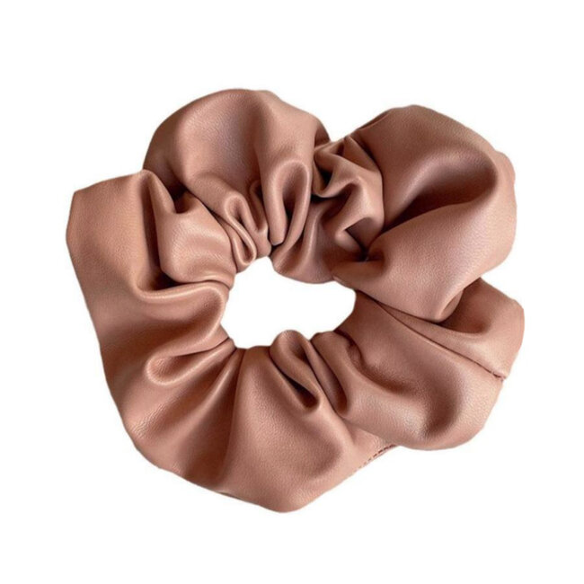 Fashion Favorite Haarelastiek / Scrunchie PU Leder | Oudroze | Haarwokkel | Fashion Favorite