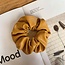 Fashion Favorite Haarelastiek / Scrunchie PU Leder | Okergeel | Haarwokkel | Fashion Favorite