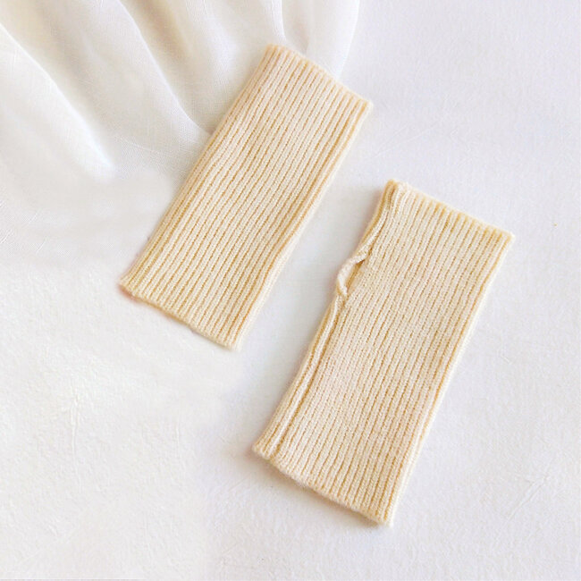 Ribgebreide Hand/Polswarmers - Creme | Polyacryl | One Size
