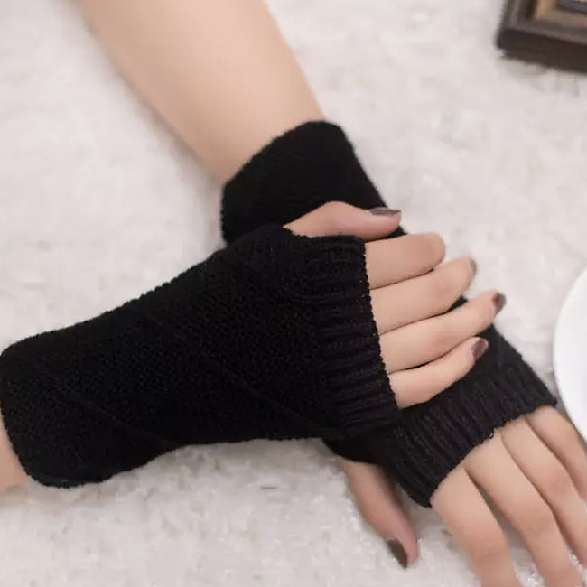 Ribgebreide Hand/Polswarmers - Grijs | Polyacryl | One Size