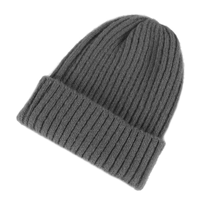 Fashion Favorite Beanie Knitted Muts - Grijs | Polyacryl | One Size