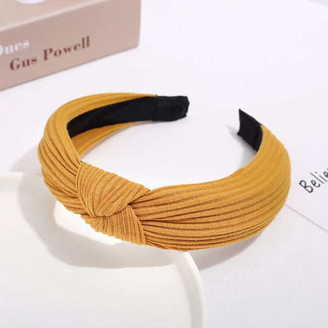 Knitted Diadeem - Okergeel