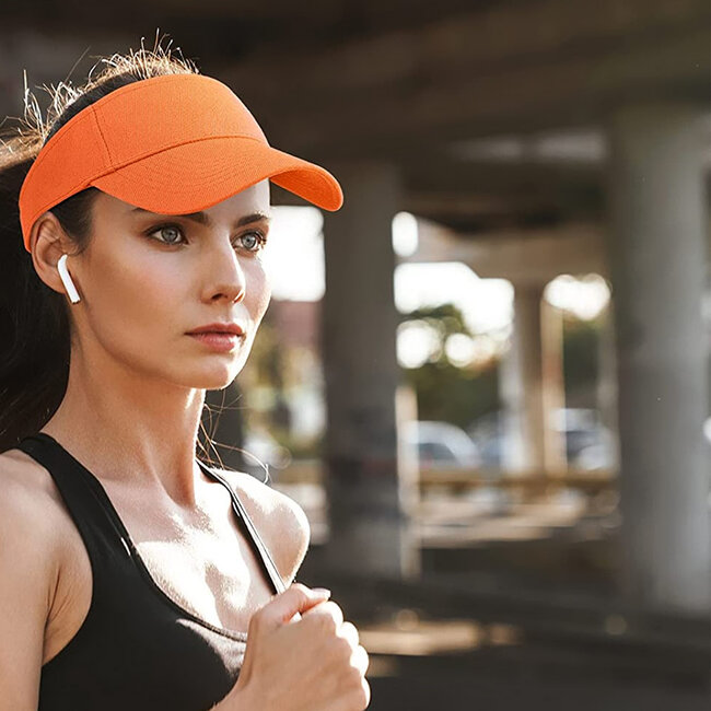 Zonneklep | Oranje | Katoen/Acryl | 56-58 cm