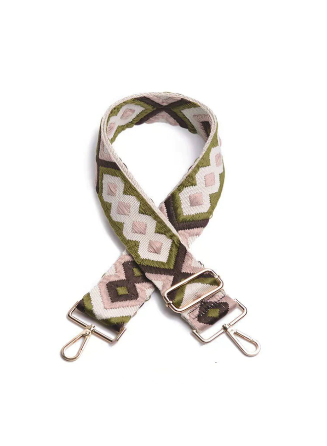 Bag Strap / Tas Riem Olive/Bruin/Roze Fashion Favorite