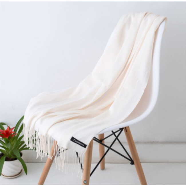 Pashmina Sjaal - Creme | Polyester | 180 x 70 cm