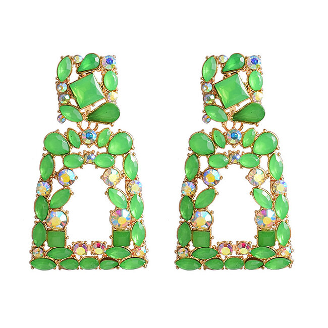 Fashion Favorite Capri Color Oorbellen - Groen | Oorhangers | 6,5 x 3,5 cm