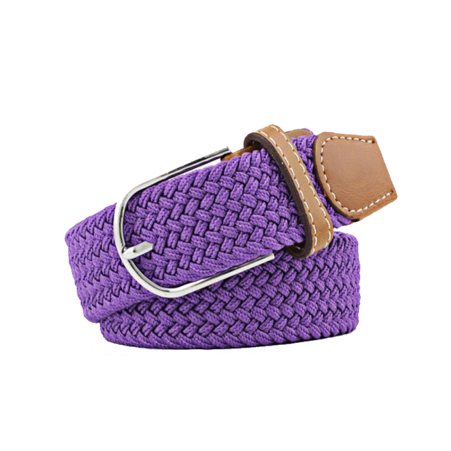 Gevlochten Riem - Paars | 95 - 105 cm Stretch | Canvas/Polyester | Fashion Favorite