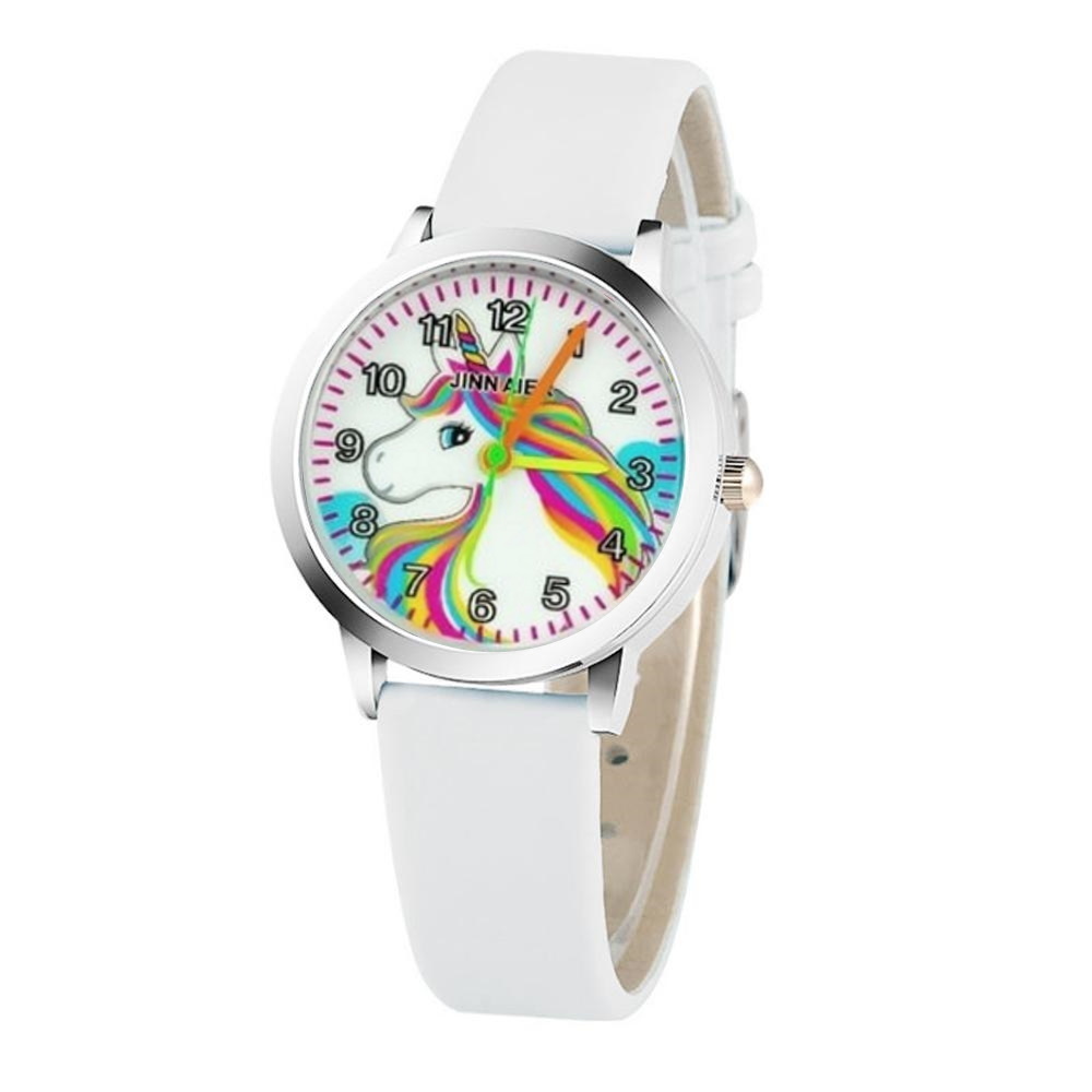 Kinder Horloge Unicorn Wit Kunstleer Fashion Favorite