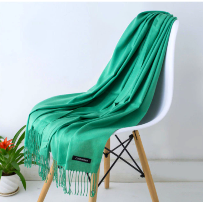 Pashmina Sjaal - Groen | Polyester | 180 x 70 cm