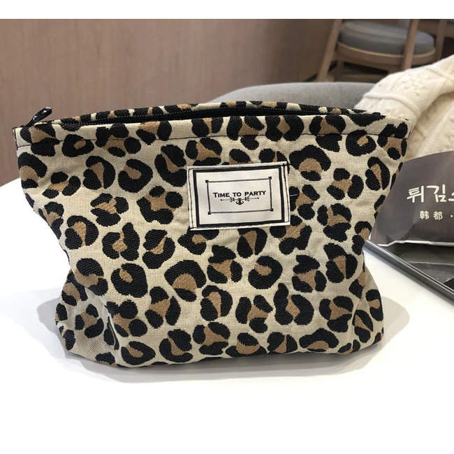 Toilettas - Luipaard | Make-Up Tas | Katoen | Fashion Favorite