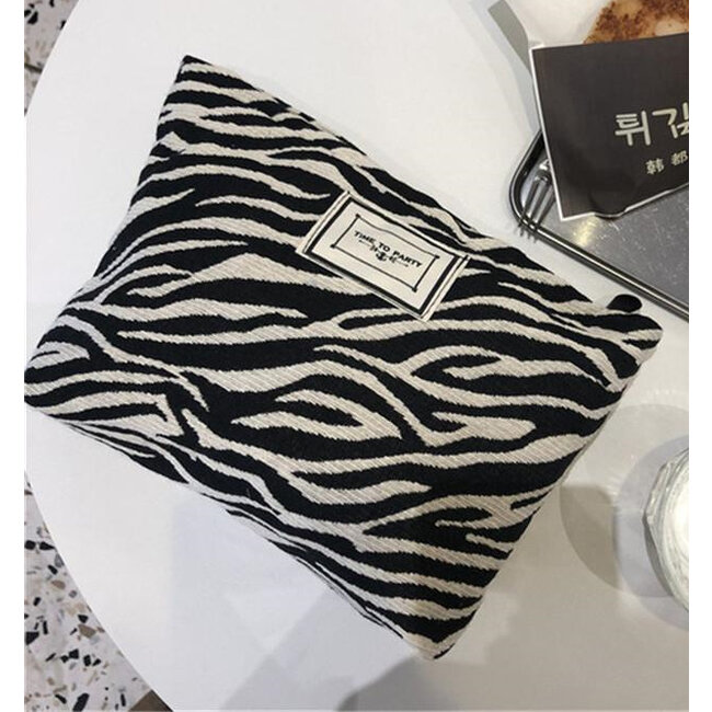 Toilettas - Zebra | Make-Up Tas | Katoen | Fashion Favorite