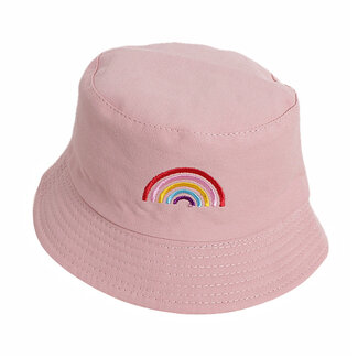 Fashion Favorite Kinder Bucket Hat - Roze Regenboog