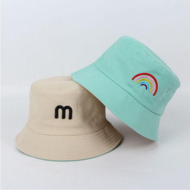 Kinder Bucket Hat - Groen | Regenboog | 52 cm | Tweezijdig