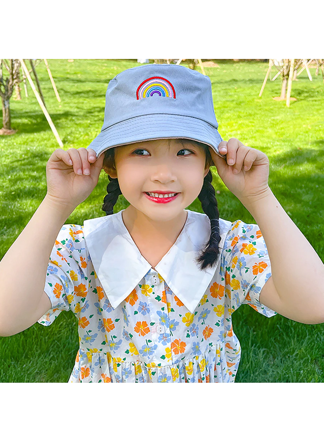 Kinder Bucket Hat - Groen | Regenboog | 52 cm | Tweezijdig