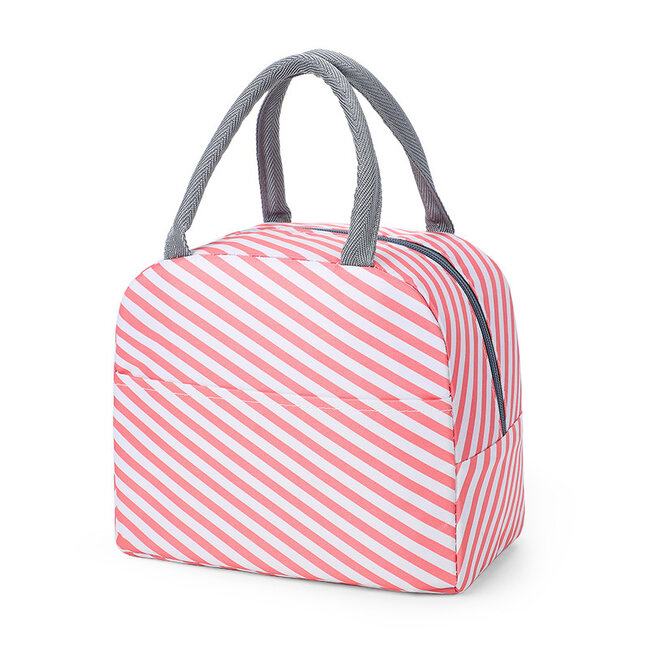 Fashion Favorite Koeltas - Roze / Wit | Lunchtas | Duurzaam Nylon | Fashion Favorite