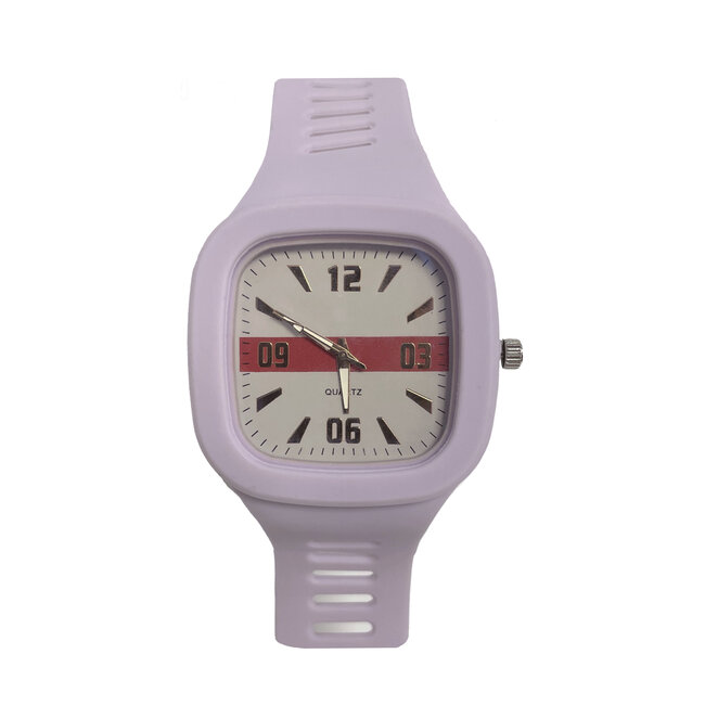 Fashion Favorite Siliconen Horloge - Lila | Ø 47 cm | Kinderhorloge