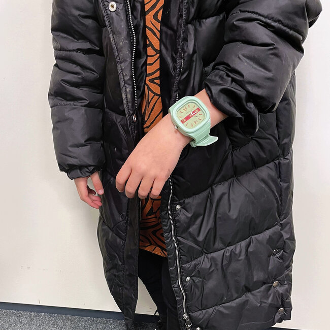 Siliconen Horloge - Mintgroen | Ø 47 cm | Kinderhorloge