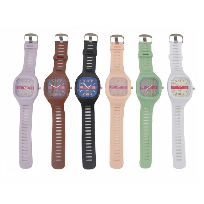 Siliconen Horloge - Mintgroen | Ø 47 cm | Kinderhorloge