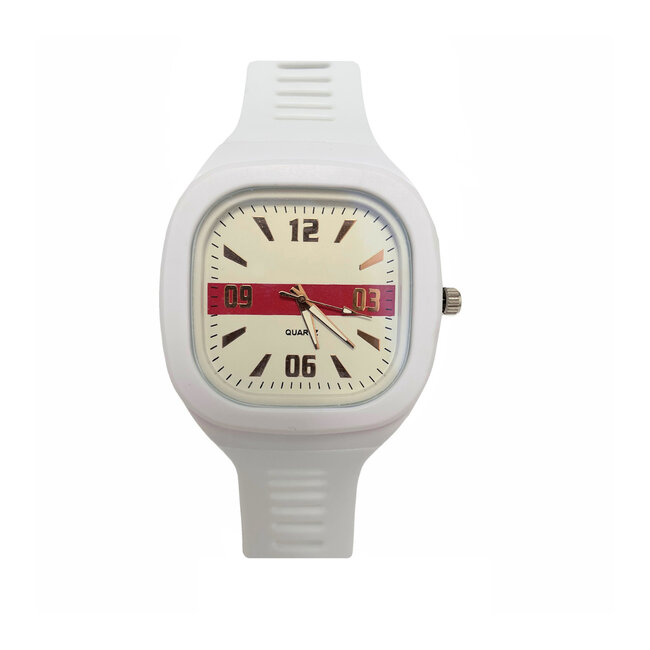 Fashion Favorite Siliconen Horloge - Wit | Ø 47 cm | Kinderhorloge