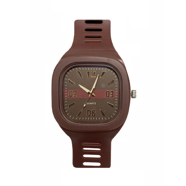 Fashion Favorite Siliconen Horloge - Bruin | Ø 47 cm | Kinderhorloge