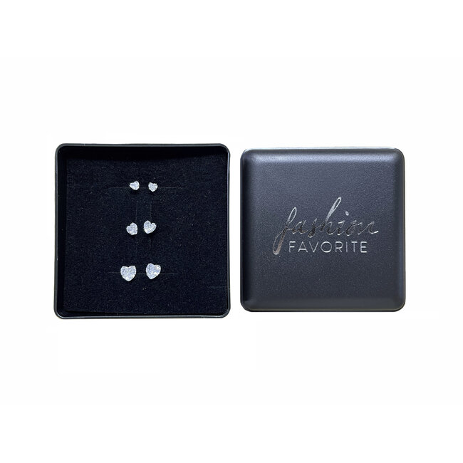 Stud Hartje Knopjes Oorbellen | Set van 3 paar