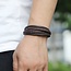 Fashion Favorite Lederen Armband | Bruin / Zwart | RVS sluiting | 20,5 cm