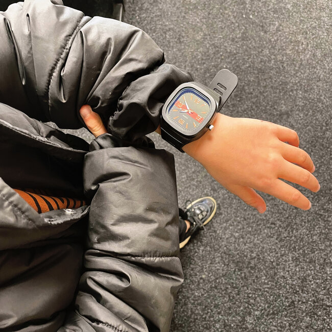 Siliconen Horloge - Zwart | Ø 47 cm | Kinderhorloge