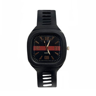 Fashion Favorite Siliconen Horloge - Zwart
