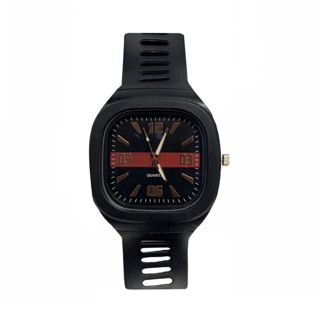 Fashion Favorite Siliconen Horloge - Zwart | Ø 47 cm | Kinderhorloge