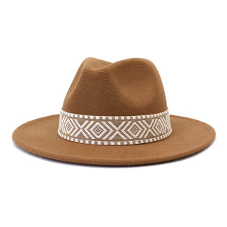 Fashion Favorite Fedora Hoed - Aztec Bruin