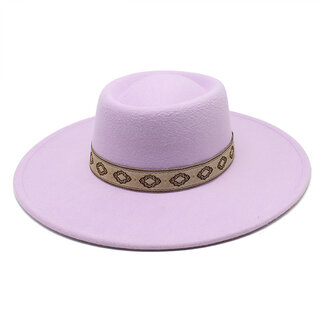 Fashion Favorite Fedora Hoed - Brim Lila