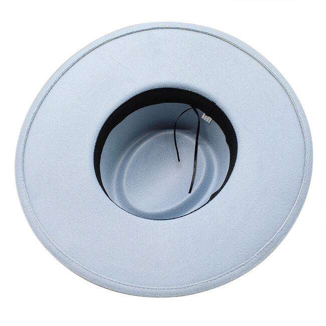 Fedora Hoed - Brim Zwart | Verstelbaar | 56 - 60 cm