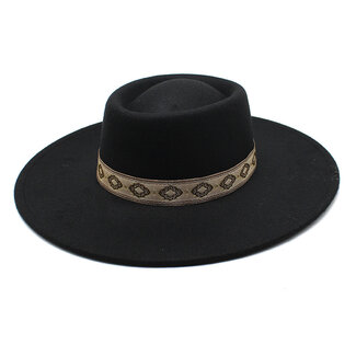 Fashion Favorite Fedora Hoed - Brim Zwart