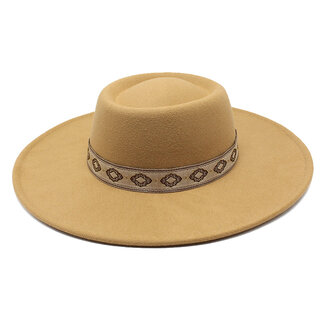 Fashion Favorite Fedora Hoed - Brim Camel