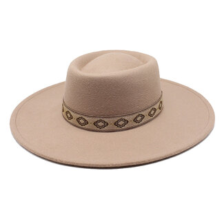 Fashion Favorite Fedora Hoed - Brim Donkerbeige