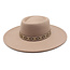 Fashion Favorite Fedora Hoed - Brim Donkerbeige | Verstelbaar | 56 - 60 cm