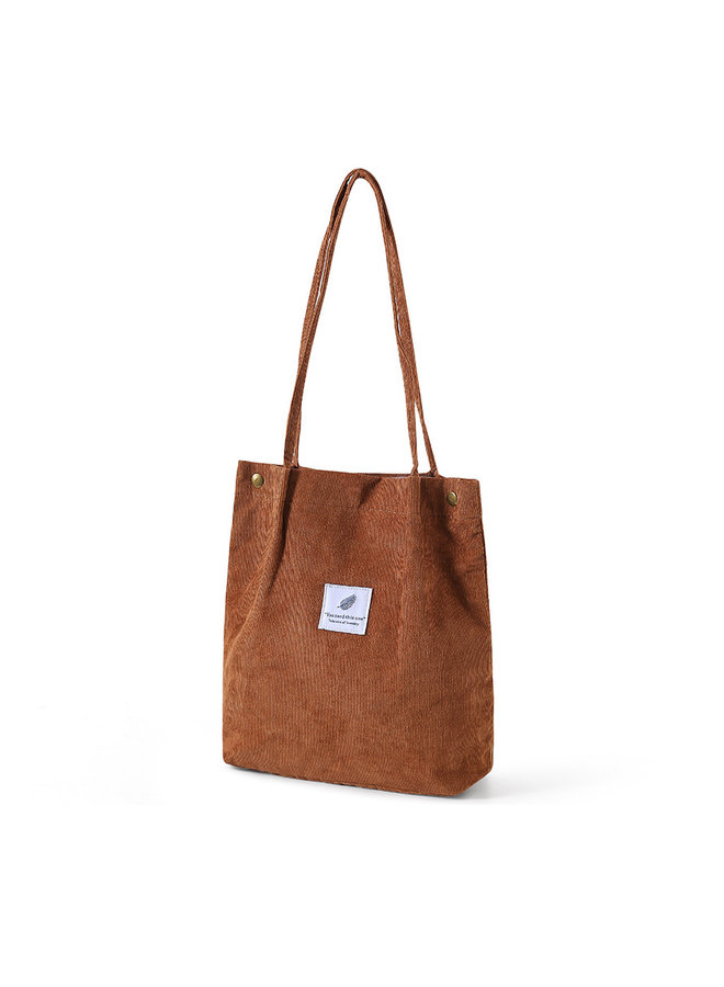 Shopper Cognac Schoudertas Corduroy Fashion Favorite