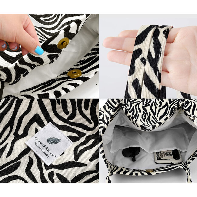 Shopper - Zebra | Tote Bag / Schoudertas | Corduroy | Fashion Favorite