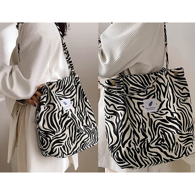 Shopper - Zebra | Tote Bag / Schoudertas | Corduroy | Fashion Favorite