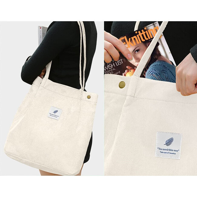 Shopper - Beige | Tote Bag / Schoudertas | Corduroy | Fashion Favorite