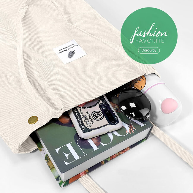 Shopper - Beige | Tote Bag / Schoudertas | Corduroy | Fashion Favorite