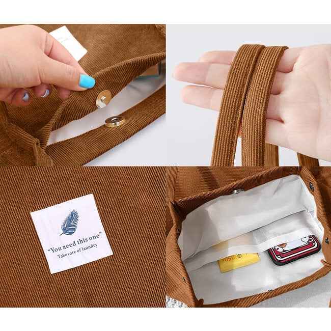 Shopper - Cognac | Tote Bag / Schoudertas | Corduroy| Fashion Favorite