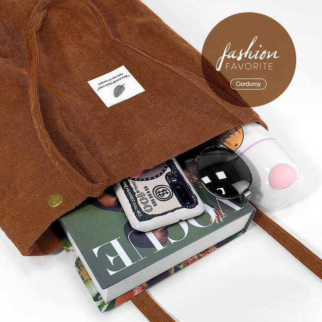 Shopper - Cognac | Tote Bag / Schoudertas | Corduroy| Fashion Favorite