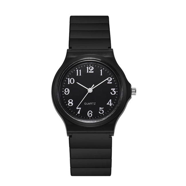 Fashion Favorite Simple Kinderhorloge Zwart/Zwart | Kunststof/Plastic