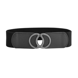 Fashion Favorite Elastische Riem - Circle Zilver