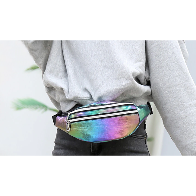 Heuptas - Holografisch Roze | PU leder |  22 x 12 x 7 cm