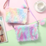Regenboog Fluffy Tasje - Groen/Geel | 22 x 16 cm | Polyester / Acryl