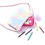 Regenboog Fluffy Tasje - Groen/Geel | 22 x 16 cm | Polyester / Acryl