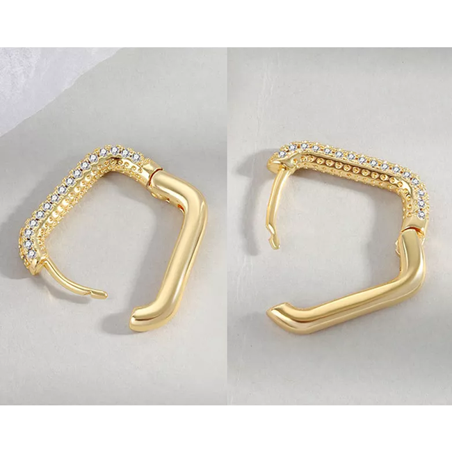 Ovale Zirkonia Oorringen | Goudkleurig Klein | 11 x 13,7 mm